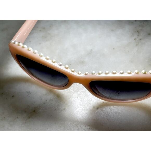 Chanel PINK SHELL FLESH Color 6040H 714/S7 Sunglasses Peek A Boo Pearls CAT EYE - Picture 7 of 16